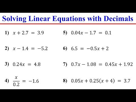Solving Linear Equations with Decimals – Made Easy│Algebra