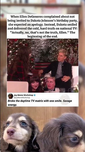 Dakota Johnson ends Ellen's career 💀 #memes #movies #funny