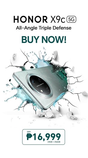 510 reactions · 88 shares | Leave credits 欄 #TheToughestPhone! 浪 Your #AllAngleTripleDefense #HONORX9c5G is still available nationwide for only ₱16,999! Get yours now!  HONOR Store: https://bit.ly/HONORPhysicalStores  Shopee: https://bit.ly/Shop_X9c_FB  TikTok: https://bit.ly/TikTok_X9c_FB  Lazada: https://bit.ly/Laz_X9c_FB Also available via:  Home Credit: https://bit.ly/HONORPH_HomeCredit | HONOR Philippines | Facebook