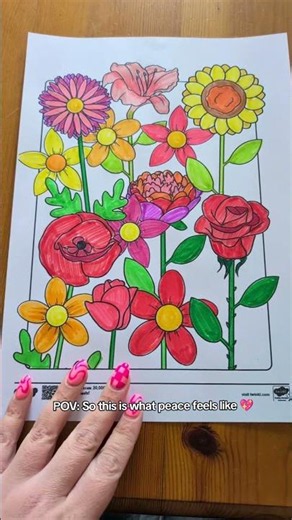 Come colour summer flowers with me 🖍️🌺🌻