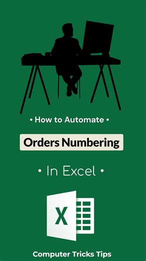 Computer Tricks Tips on Instagram: "How to Automate Orders Numbering in Excel ❗ . Like share and follow for more . Save for future use . #msexcelformulas #msexceltricks #exceltricks #msexcelshortcuts #excel"