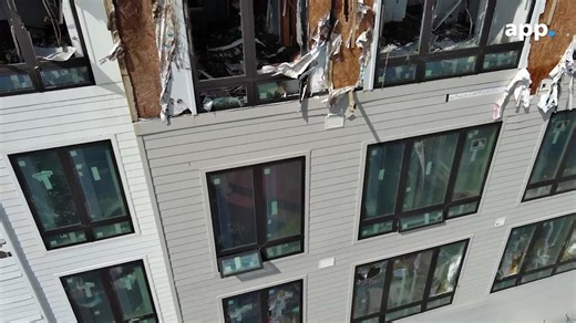 Aftermath of fire at Kushner Companies apartment complex in Long Branch