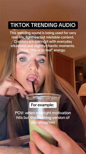 Save now! 🤍 This trending sound is perfect for relatable POV content 🤣 Creators are using this audio to highlight those everyday moments that are so real. Think chaotic life moments, late-night thoughts, and situations we’ve all experienced. Example: POV: when midnight motivation hits but the morning version of you disagrees Follow my page for daily trending audios, content ideas and social media growth tips to help you grow on TikTok ✨ #tiktoktrend #trendingsound #tiktoktrendalert #povtrend #