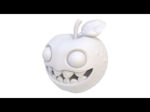 3D model of a toothy fruit. Superhive, CGtrader, Cults3d (no sound)