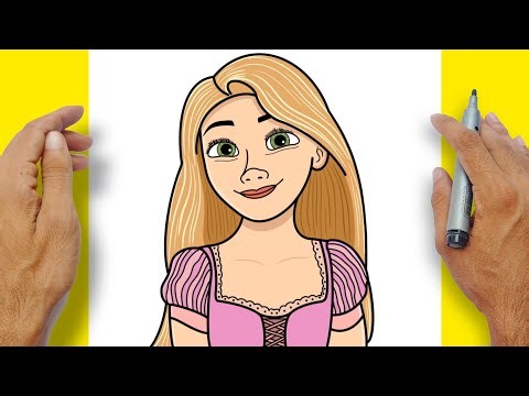 How to Draw RAPUNZEL Easy Step-by-step | Tangled