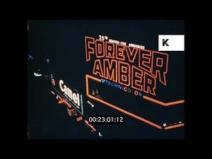 Rare 1940s Colour Footage, New York, Night Scenes, Neons, Times Square, Broadway, 16mm