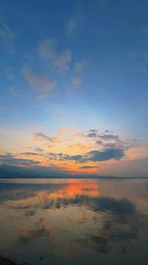 Time Lapse of Scenic Sunset Reflection on Calm Water