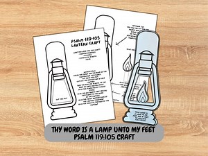 Thy Word is A Lamp Unto My Feet Lantern Craft, Bible Story Activity, Psalm 119:105 Craft, Printable Paper Lantern, Sunday School Craft - Etsy
