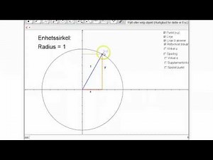 1T: start på definisjon av sin og cos i enhetssirkelen