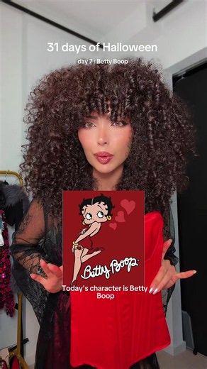 day 7 of 31 days of Halloween: Betty Boop❤️✨ #curlyhairhalloween#halloweencostumeideas #bettyboop #bettyboopcosplay