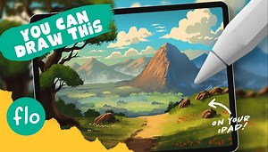 【Procreate】新手级教程 You Can Draw This in PROCREATE 手把手一步步教你绘制山脉风景插画 from art flo_哔哩哔哩_bilibili