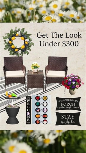 Porch Decorating Idea on a Budget | Cozy Patio Setup Under $300 🌿✨ #springdecor #porchdecor