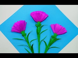 Easy flowers making. How To Make Carnation Flower From Crepe Paper - Craft Tutorial / Julia DIY