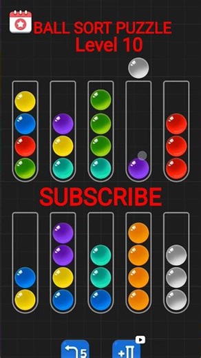 Color Sorting solution /Level 10/ Ball Sort Puzzle Fun Gameplay #shorts #gaming #gameplay #virlshort