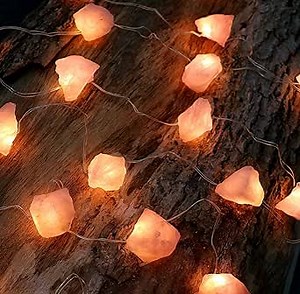 Genuine Rose Quartz Crystal Decorative String Lights Raw Stone Color Changing 8.5ft 20 LEDs USB Plug in Battery Operated with Remote for Bedroom Chakra Décor Nature Ornaments Nightlight Wedding Décor