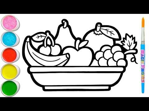 Fruits drawing, Painting and Colouring for kids and toddlers | Art and Learn | song for kids