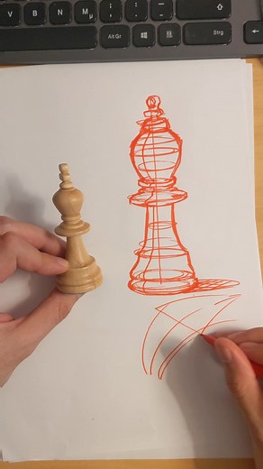 Sketching a Chess King Fanart