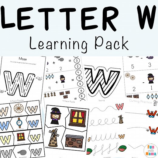 Letter W Worksheets for Preschool