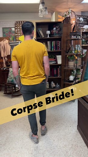 I painted Corpse Bride into thrift store art! “Necro Romancer” thriftstorefinds #timburton #corpsebride #painting #art #thrifting #thriftstorefinds