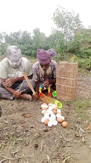 See the technique of raising farm rats from holes#villagelife #hunting