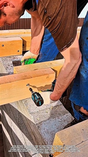 Wood to Concrete Fastening Technique | Strong & Secure Installation.