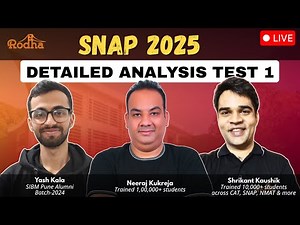 SNAP 2025 Test-1 Breakdown LIVE | Sectional Difficulty, Ideal Attempts & Cutoff Predictions