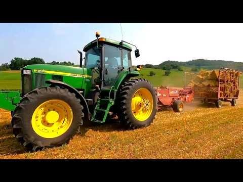 Baling Oat Straw One Small Square Bale at Time! Farming In Wisconsin!