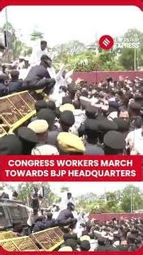 Congress Holds March Protest Towards BJP HQ Over Neet UG Paper Leak