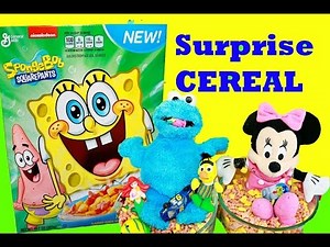 Surprise Cereal Challenge SpongeBob + Cookie Monster