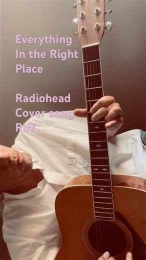 Everything In Its Right Place - Radiohead Guitar Riff With TABS #coversong #guitar #music