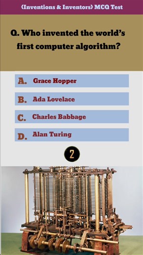 Who invented the world’s first computer algorithm? #mcq #quiz