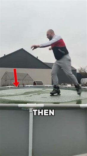 He Tried to Skate on His Frozen Pool (@charkln_57)