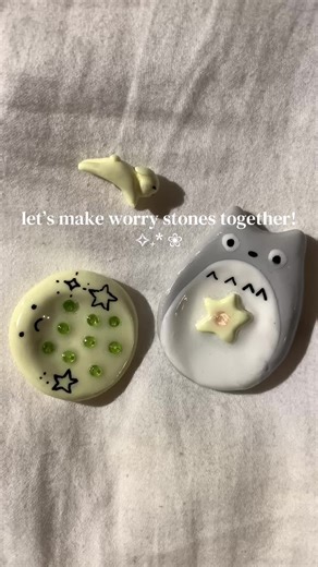 DIY Totoro Worry Stones with Polymer Clay