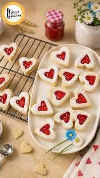 Vanilla Jam Hearts Recipe by Food Fusion