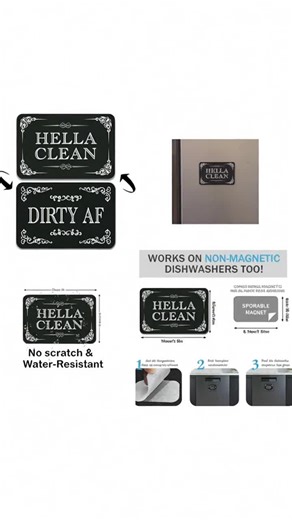 Double-Sided Magnetic Cleaner Indicator Sign, Fun Kitchen & Home Decor, Easy-To-Read Cleaning Status Marker