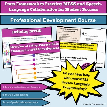 Speech Language & MTSS: Professional Development Course_ Implementation Guide