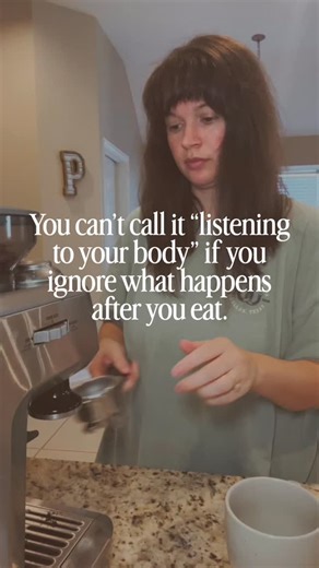 One of the biggest things I see people get wrong about intuitive eating is this idea that listening to your body means indulging every craving. But here’s the truth most people won’t say: that’s not intuitive eating if there’s no body wisdom, discernment or awareness involved. Period. Body wisdom doesn’t just say yes, it asks why. It pauses, notices patterns and connects dots. Body wisdom might say no to a food you WANT because you know it’ll keep you up all night, wreck your digestion, or leave