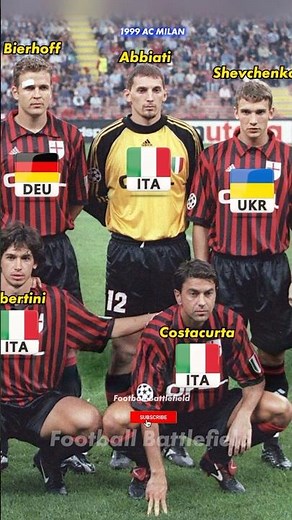 AC Milan squad 1999🔥Nations❤️#footballshorts #rossoneri #shevchenko
