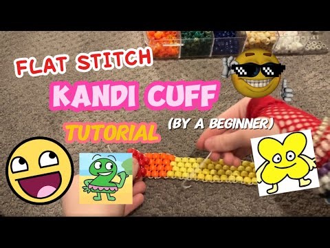 HOW TO MAKE A FLAT STITCH KANDI CUFF | TUTORIAL | (from another beginner) 🫶✨💖