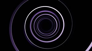 Download Rotating spinning spiral isolated on a black background, seamless loop. Design. White and purple spinning circles. for free