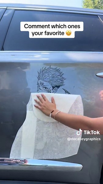 Heres a Peak of a few of the 200 decal designs we have available in our tiktok shop 🤩 #decals #carwraps #anime #animestickers
