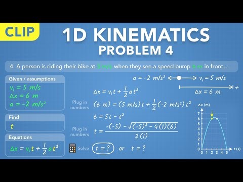1D Kinematics - Problem 4: Position, Velocity and Acceleration (Clip) | Physics - Kinematics