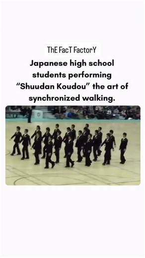 ThE FacT FactorY on Instagram: "Japanese synchronized walking competitions (often called “Shuudan Koudou,” meaning collective action) are absolutely fascinating! They’re typically performed by university students, especially at Nippon Sport Science University (Nittaidai). The event showcases groups of students walking in perfect synchronization — turning, pivoting, forming shapes, and changing formations with military-level precision. 𝑾𝒆 𝒄𝒖𝒓𝒂𝒕𝒆 𝒄𝒐𝒏𝒕𝒆𝒏𝒕 𝒇𝒐𝒓 𝒆𝒅𝒖𝒄𝒂𝒕𝒊𝒐𝒏𝒂�