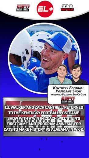 Kentucky Football, Will Stein's program amnesia give Wildcats a chance at history vs Alabama in WK 2