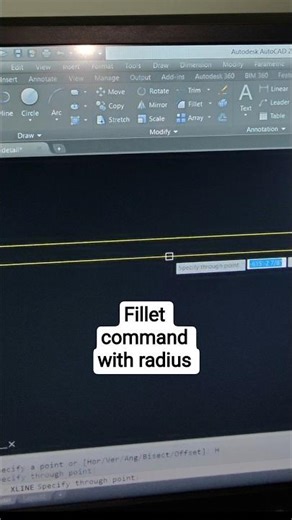 perfect corners in autocad with Fillet command #shorts #autocad