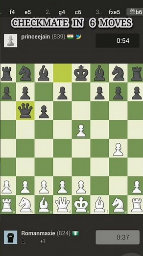 CHECKMATE IN 6 MOVES 🔥 ♟️ #chess #romanmaxie
