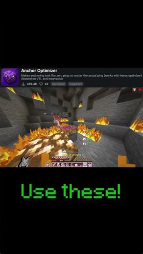 Best Mods to Anchor Fast #minecraft #texturepvp #bestindianpvpers #bestminecraftclips #gaming