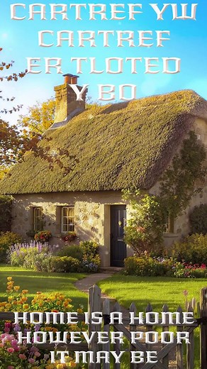 🟩 "Cartref yw cartref, er tloted y bo." – WELSH QUOTES - 17/21 ENG: "Home is a home, however poor it may be." 📝 Description: This timeless Welsh proverb reflects one of the most deeply rooted values in Welsh life — that the true worth of a home lies not in wealth, size, or possessions, but in the sense of belonging it gives. The proverb reminds us that even the simplest cottage holds immeasurable value when it carries memory, security, and love. Across history, the idea of cartref (home) has b