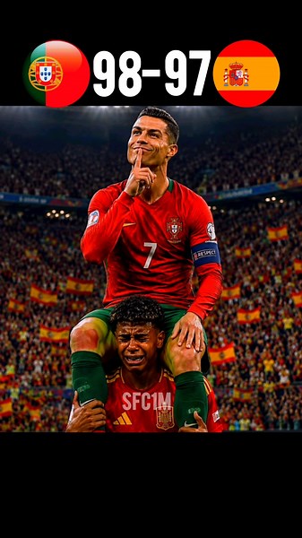 Portugal vs Spain Epic Match 98-97 😱 | Ronaldo vs Yamal Battle ⚽🔥 #shorts #ronaldo