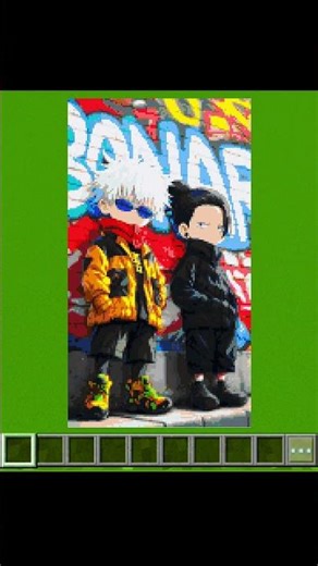 Gojo and Geto Minecraft pixel art 🎨#pixelart #minecraft #youtubeshort #shorts #jjk #gojo #geto